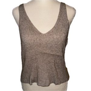 Lemon Ribbed Knit Tank Top